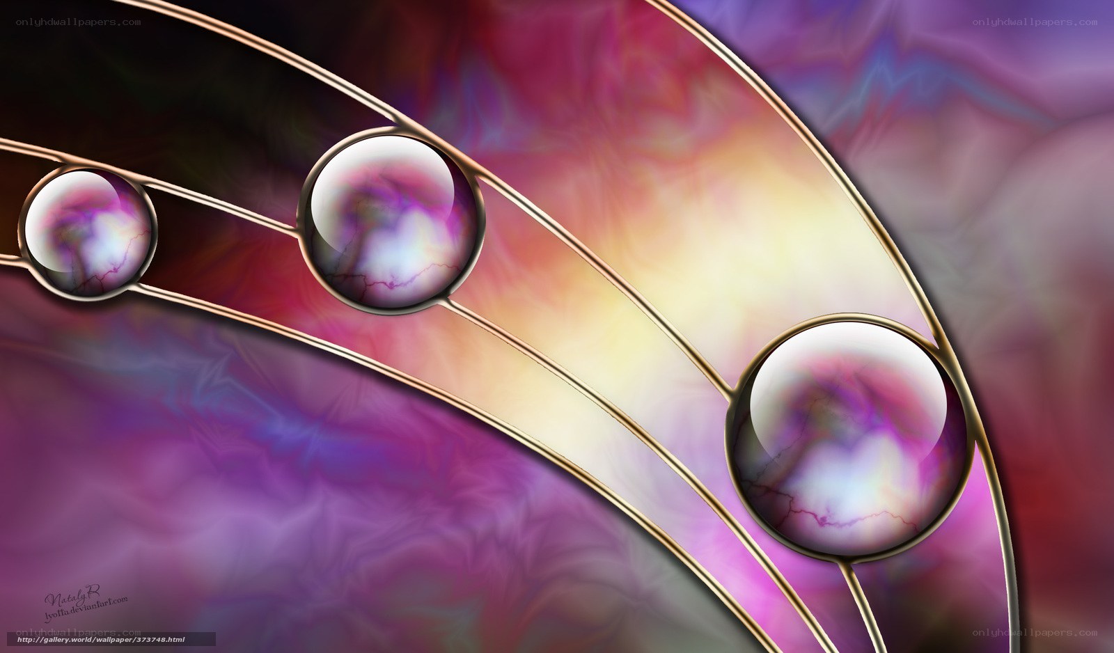Abstract purple and gold design