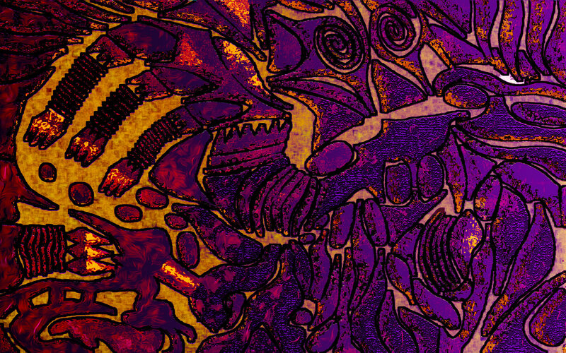 Abstract Purple and Gold Design — Chaotic