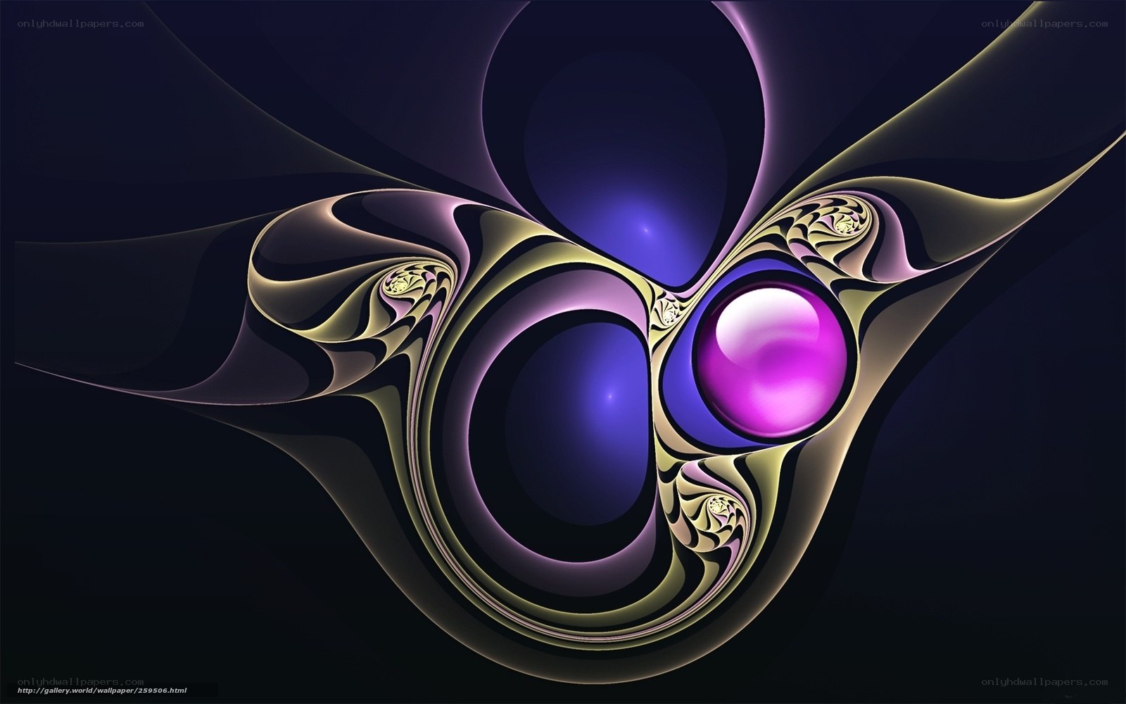 Abstract purple and gold fractal