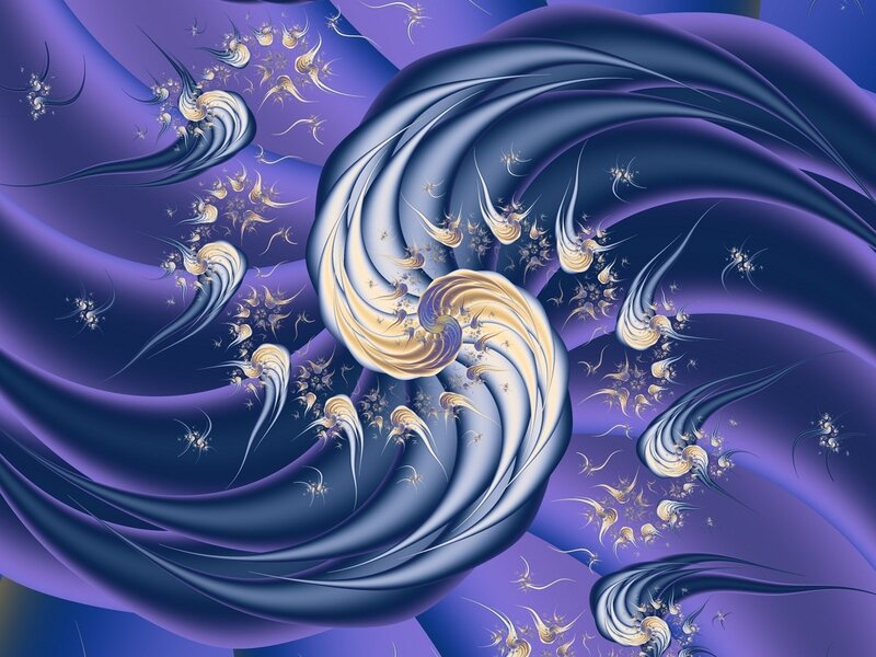 Abstract purple and gold fractal art