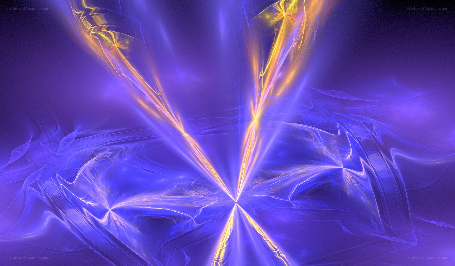 Abstract purple and gold light rays