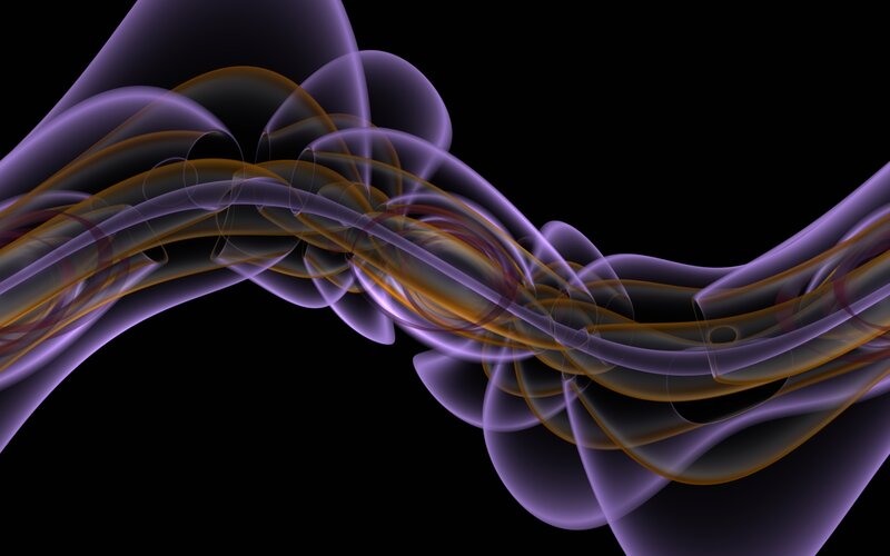 Abstract purple and gold swirls