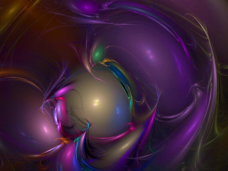 Abstract purple and gold swirls