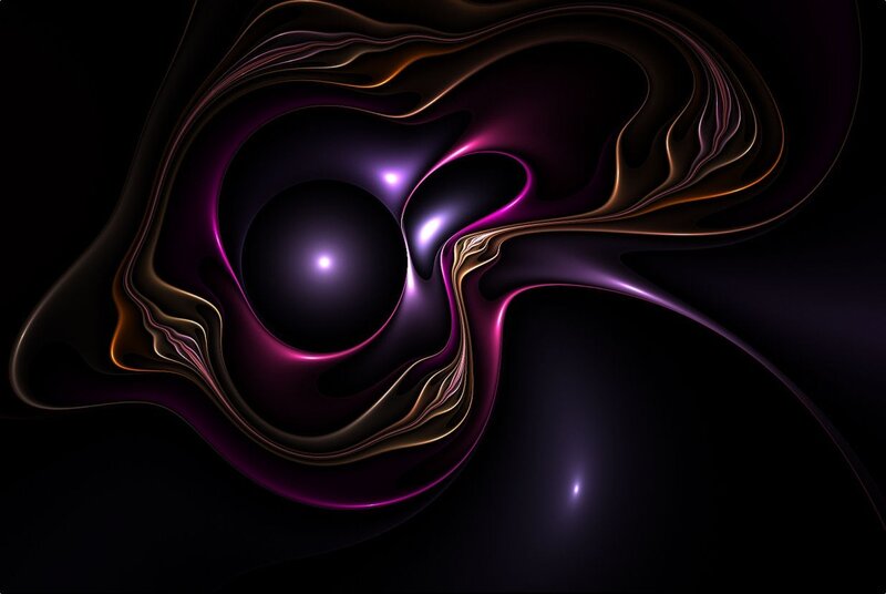 Abstract purple and gold swirls