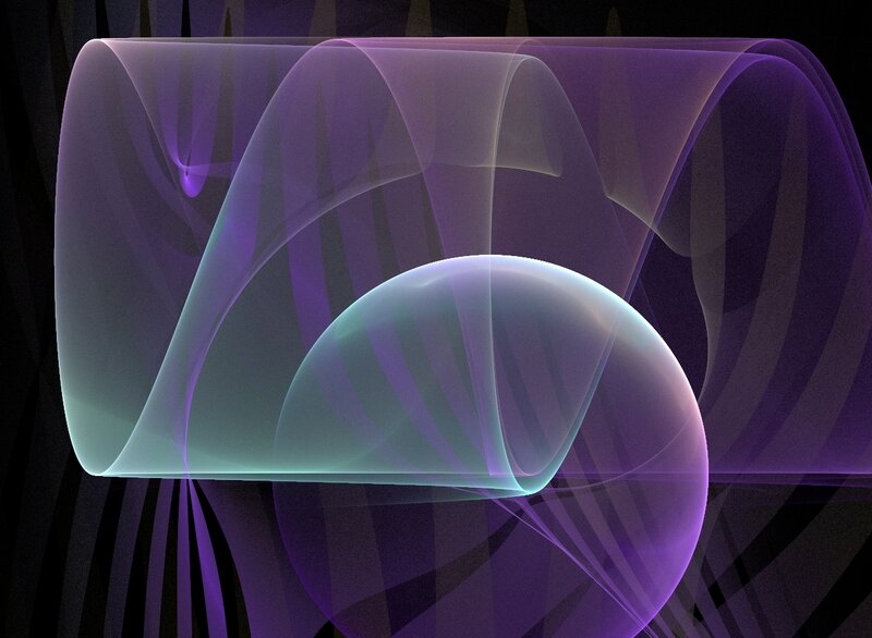 Abstract Purple and Green Shapes