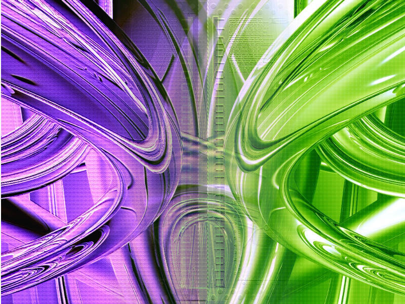 Abstract purple and green swirls