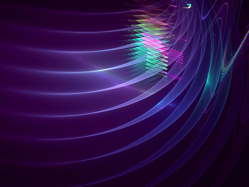Abstract purple and neon light waves