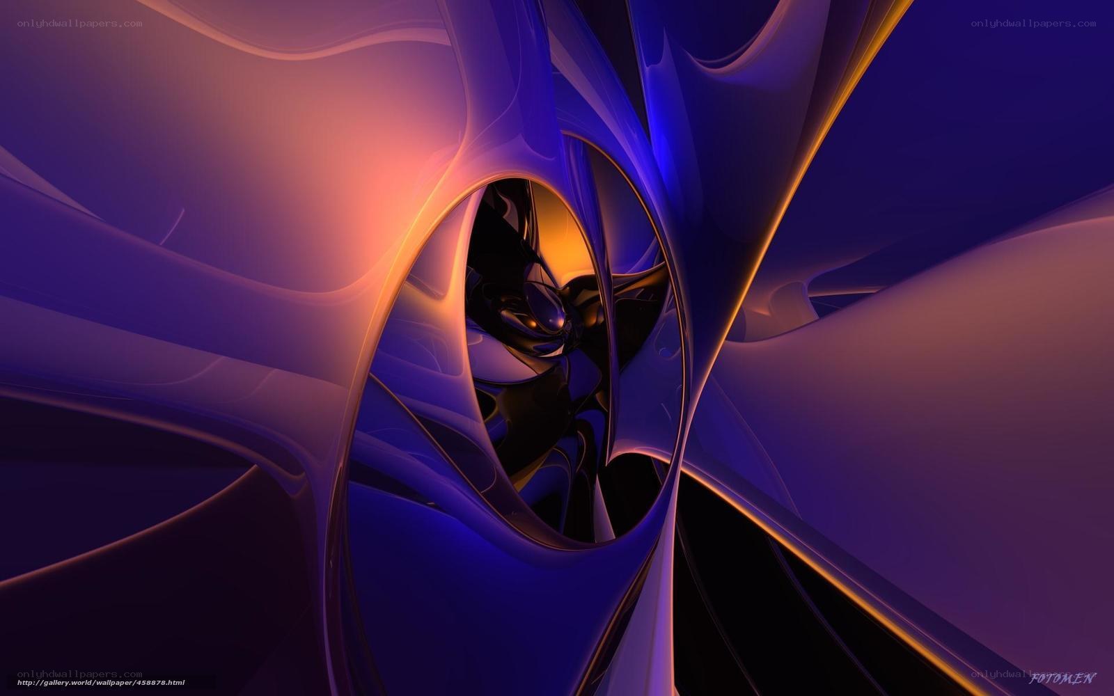 Abstract purple and orange tunnel