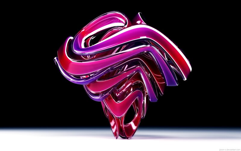abstract purple and red sculpture