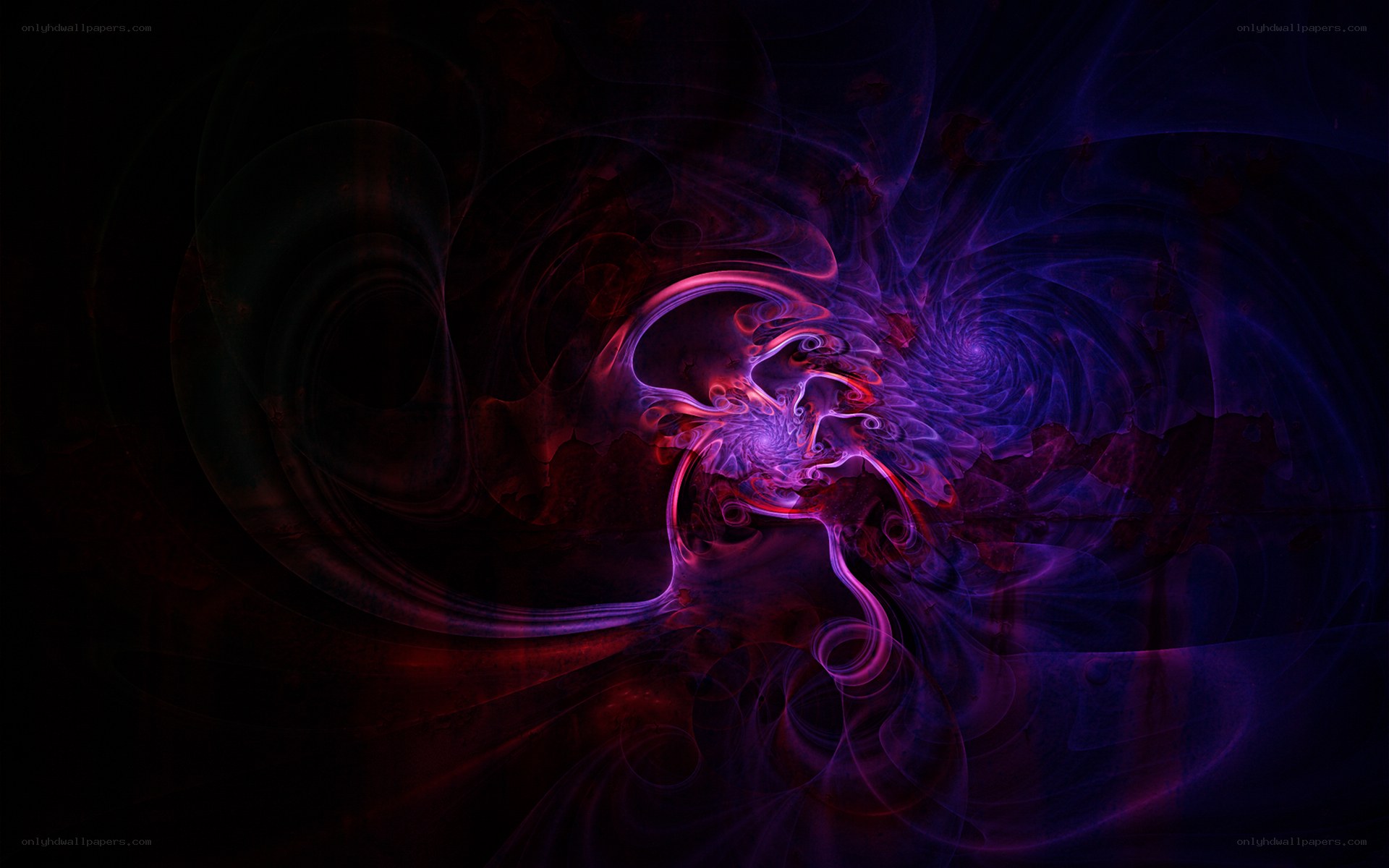 Abstract purple and red swirls