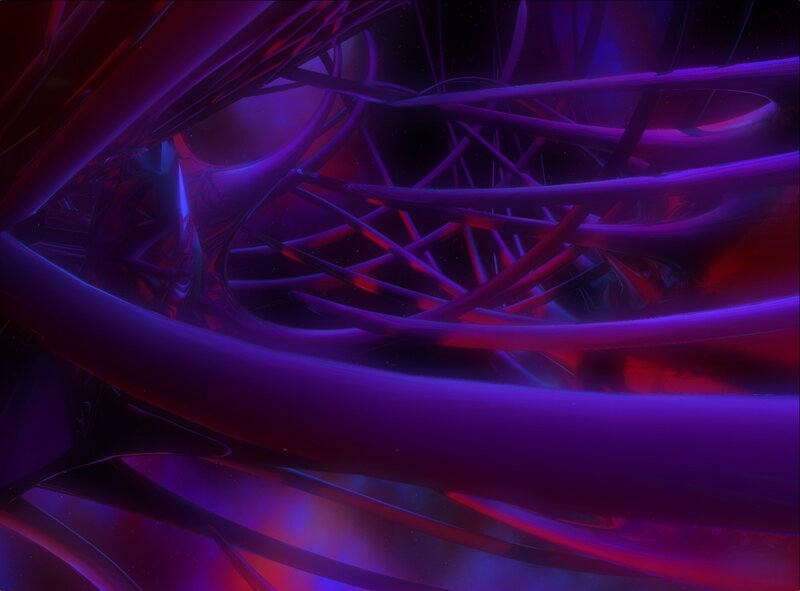 Abstract purple and red tunnel