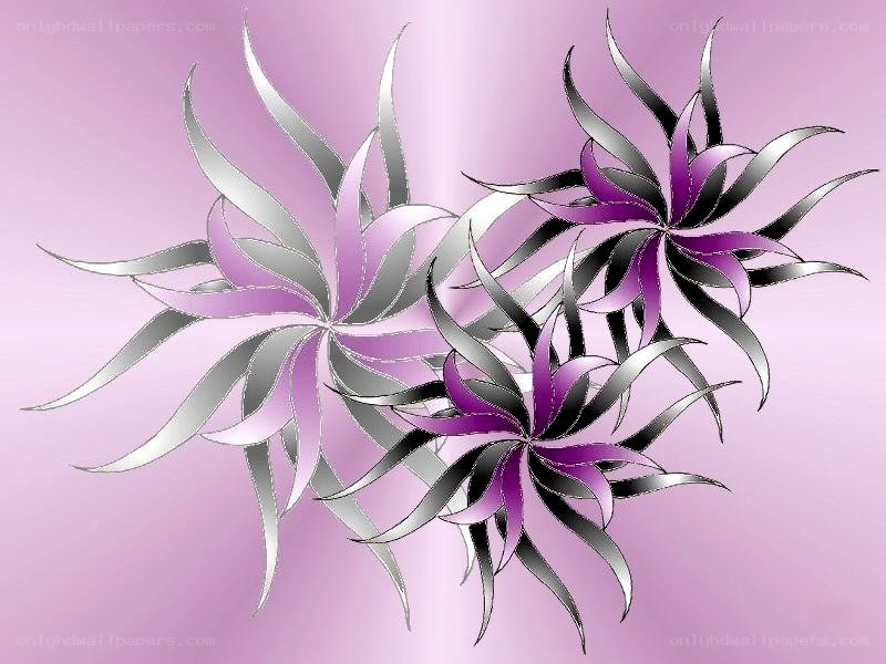 abstract purple and silver flowers