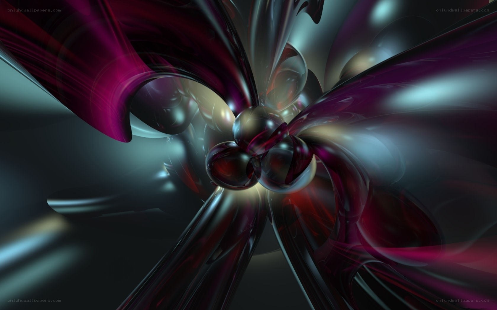 Abstract purple and silver fractal