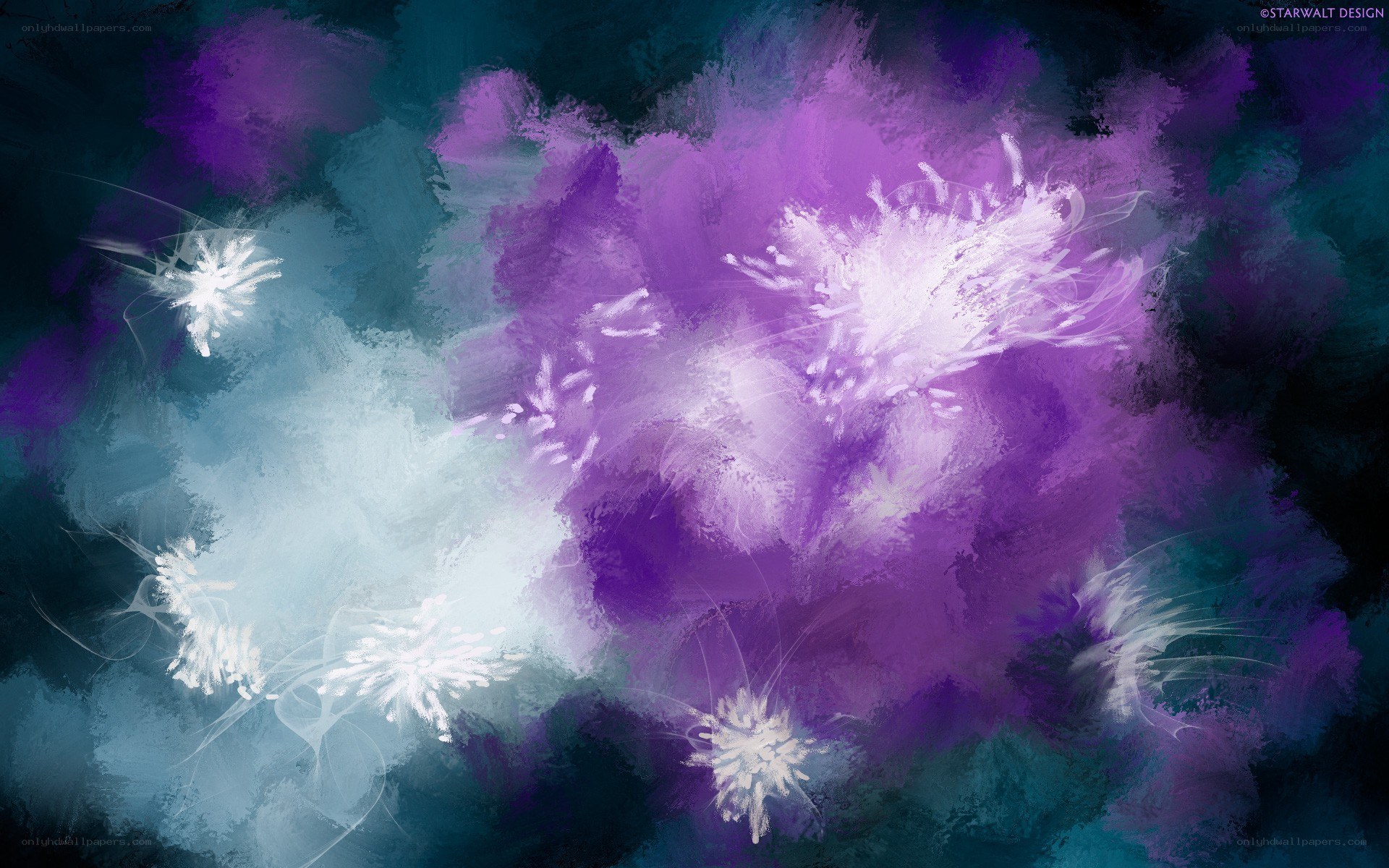 Abstract purple and teal artwork