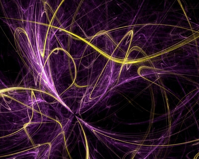 Abstract purple and yellow fractal lines