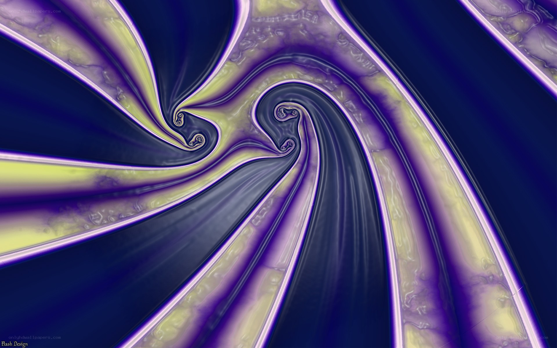 Abstract purple and yellow swirl