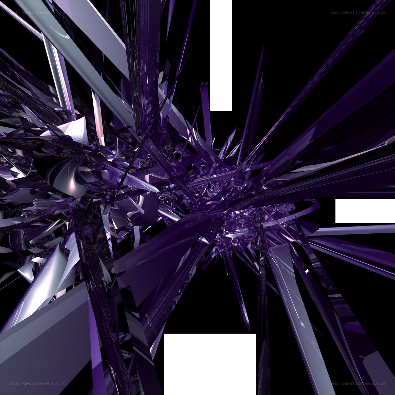 abstract purple crystal explosion