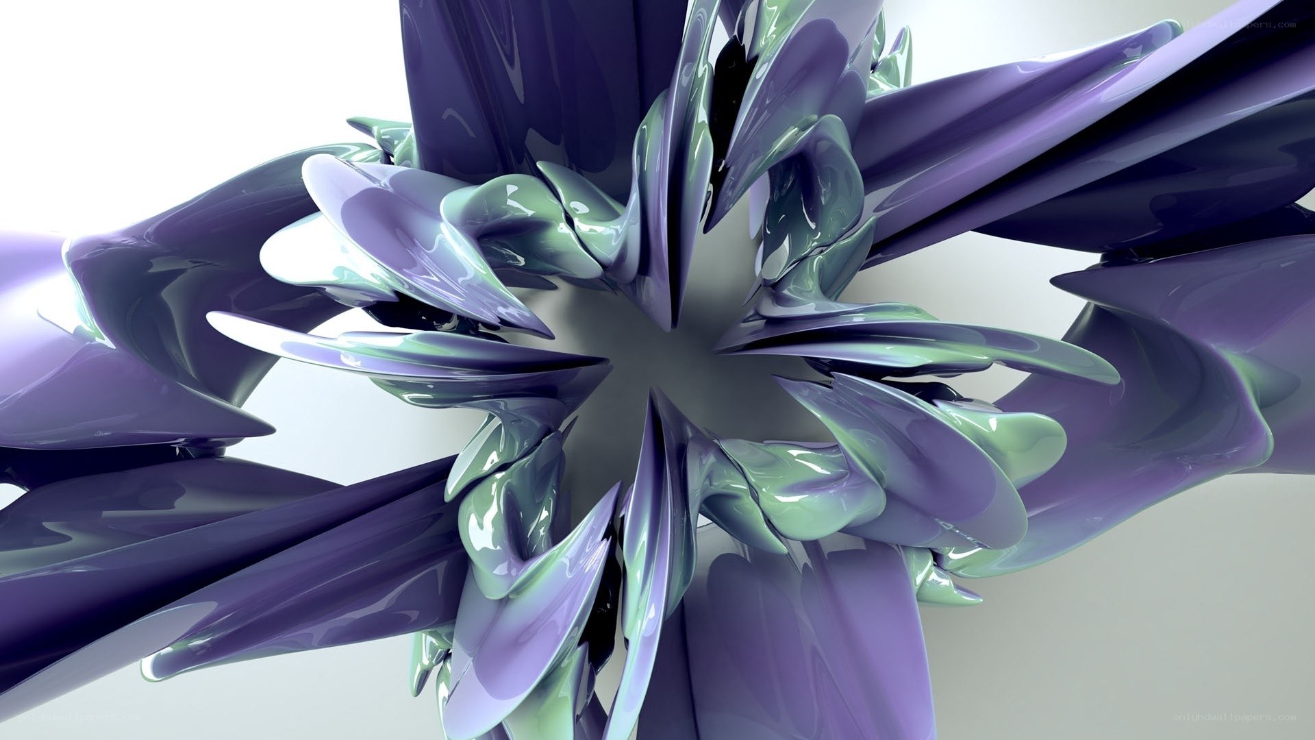 Abstract purple floral sculpture