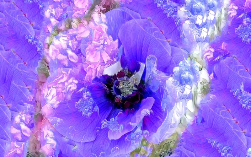 Abstract Purple Flower — Dreamy, Digital Art