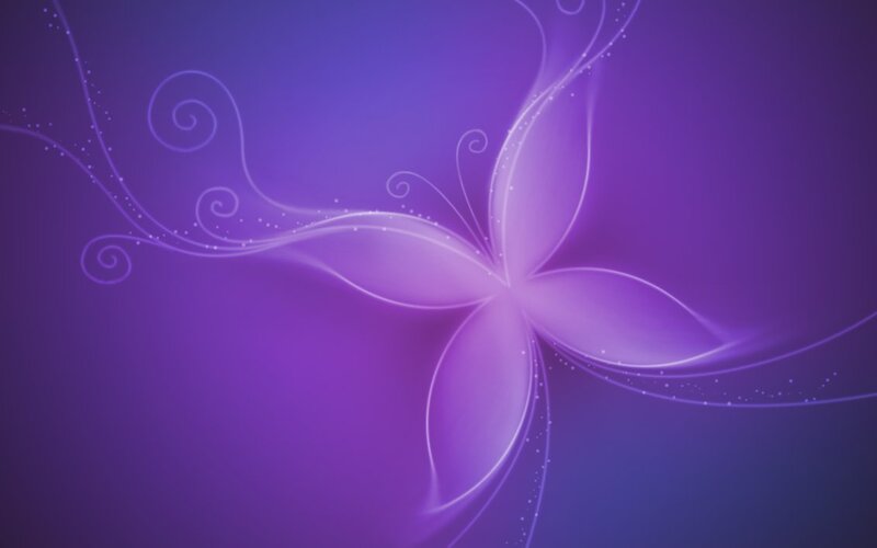 Abstract Purple Flower — Serene, Digital Art