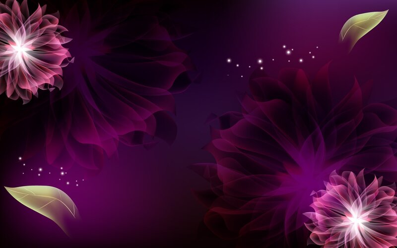 Abstract Purple Flowers — Dreamy, Night