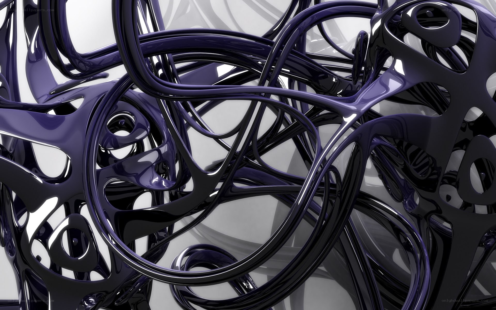 Abstract purple fluid forms