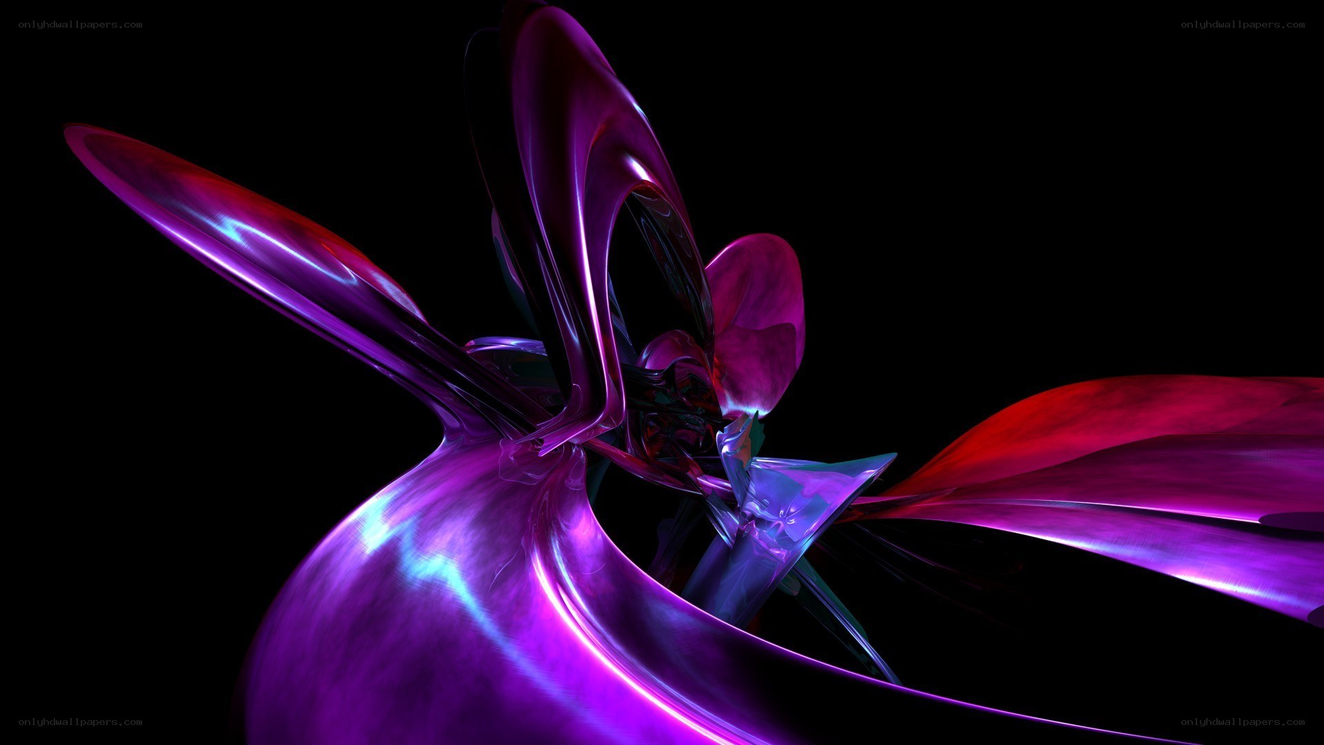 Abstract purple fluid sculpture
