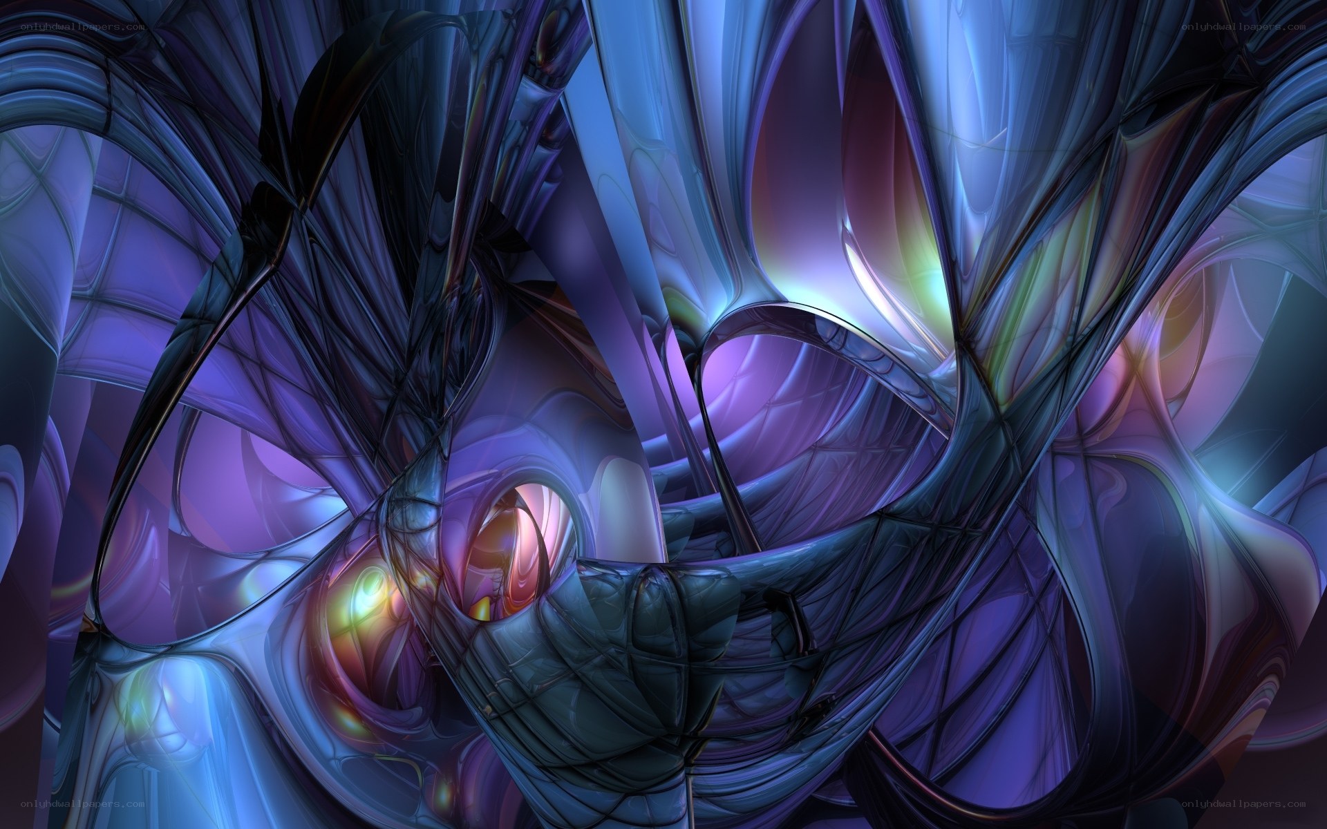 Abstract purple fractal art