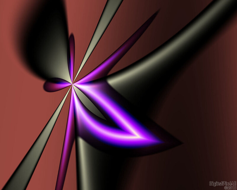 Abstract Purple Fractal — Dramatic, Digital Art