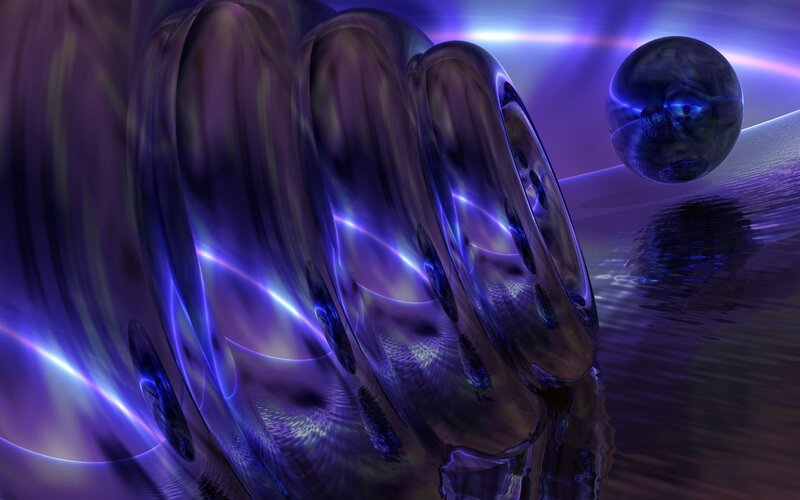 Abstract Purple Fractal Forms