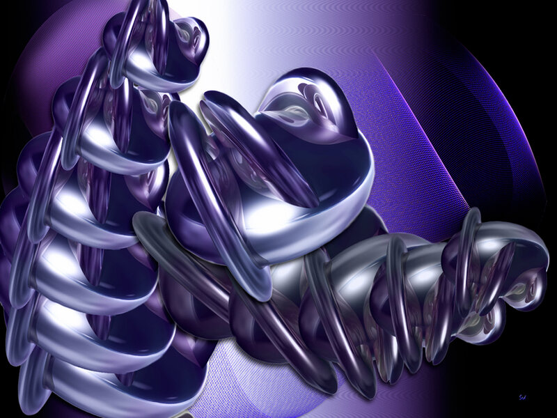 Abstract purple fractal sculpture