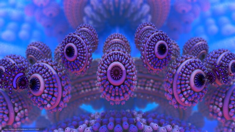 Abstract purple fractal structures