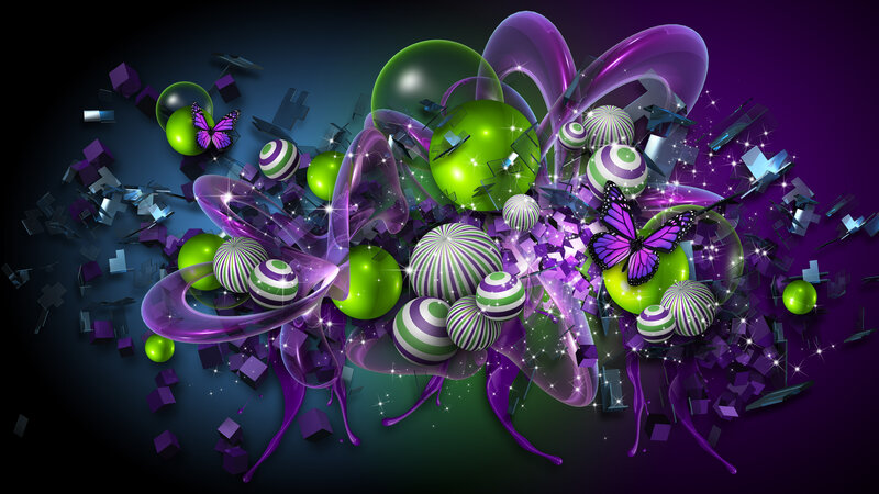 Abstract Purple Green Design