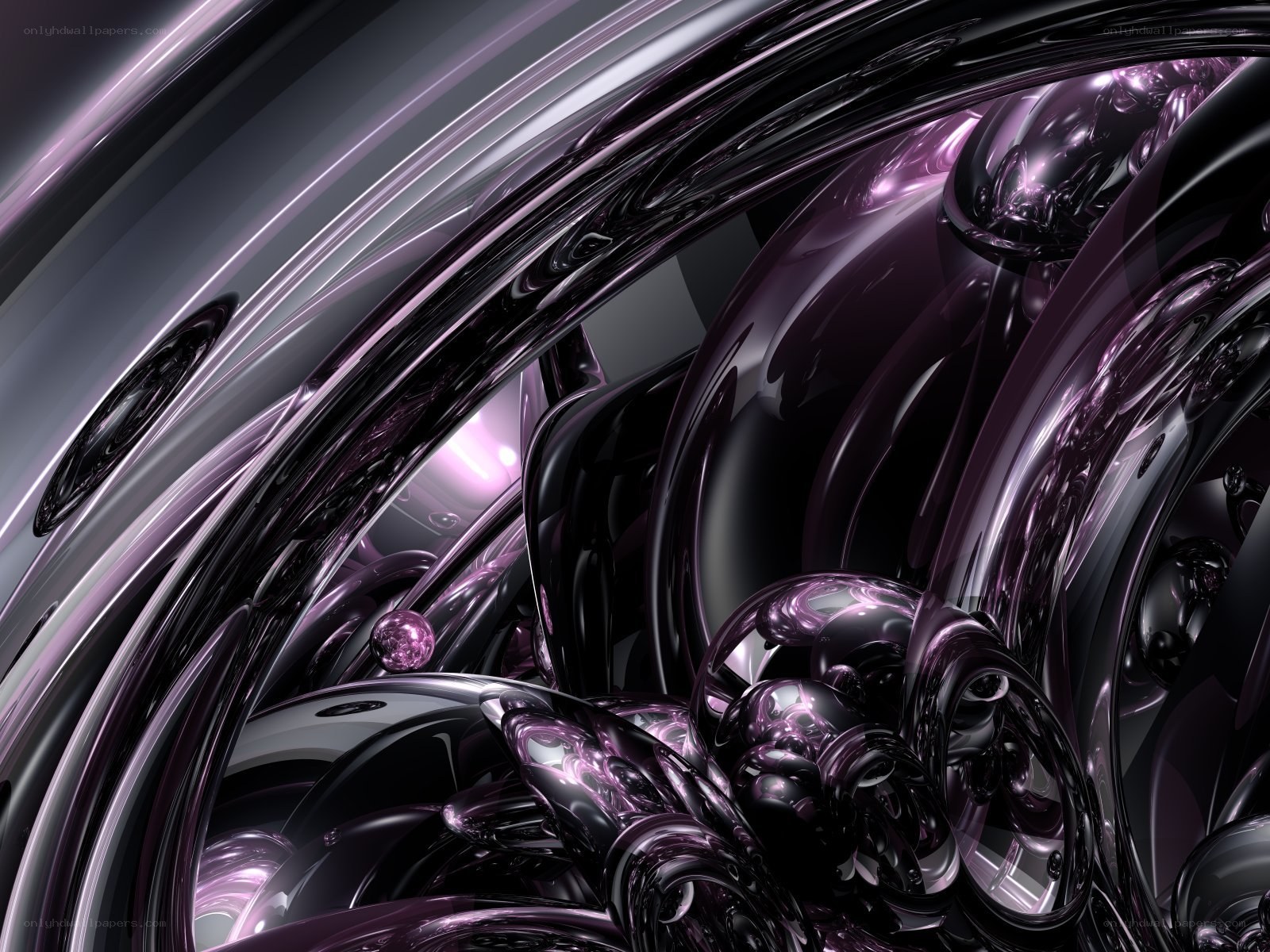 Abstract purple metallic swirls