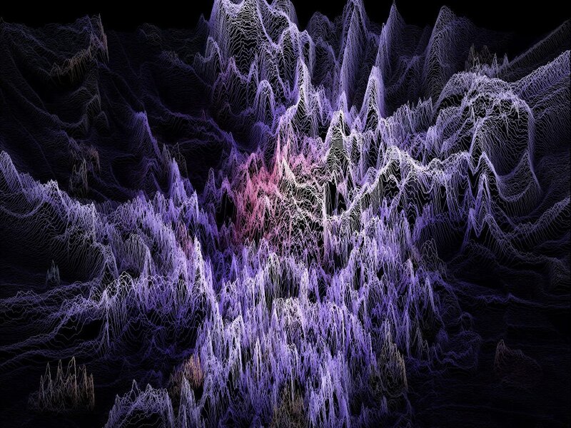 Abstract purple mountain landscape