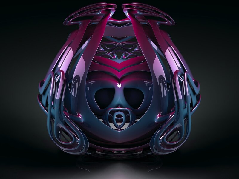 abstract purple sculpture