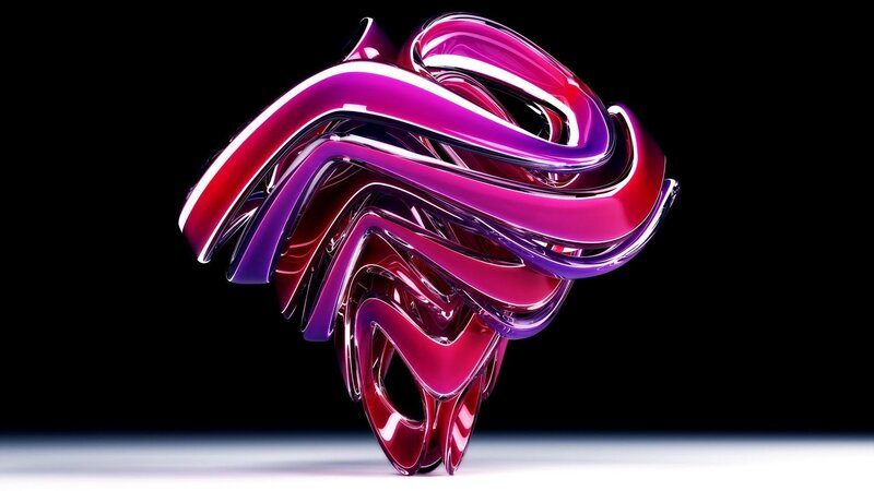 Abstract purple sculpture
