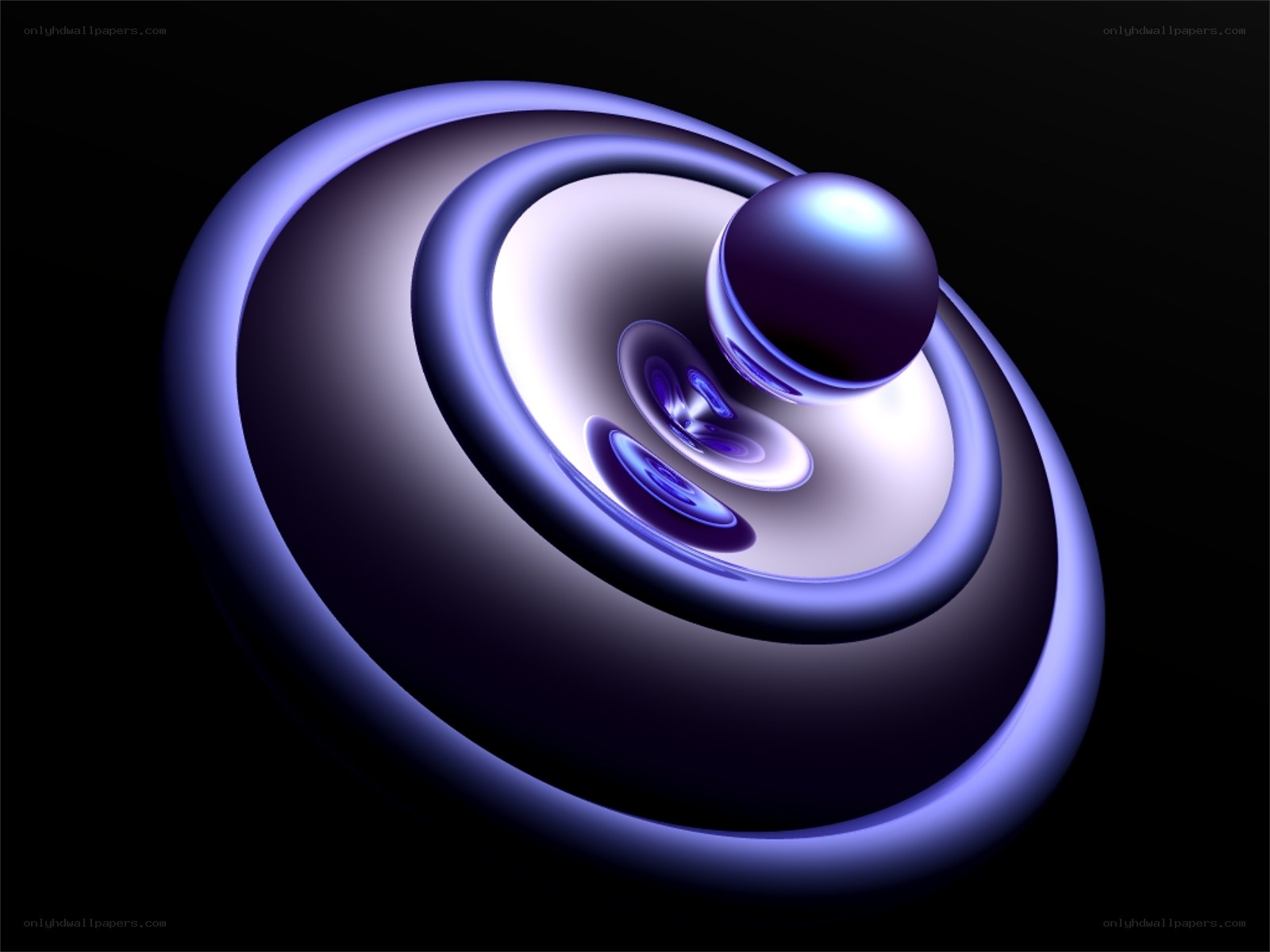 Abstract purple sphere and rings