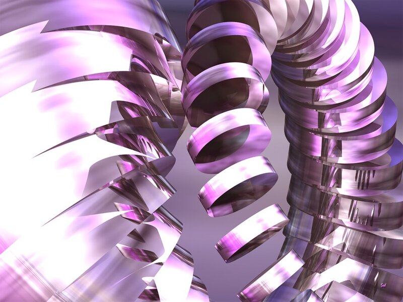 Abstract purple spiral sculpture