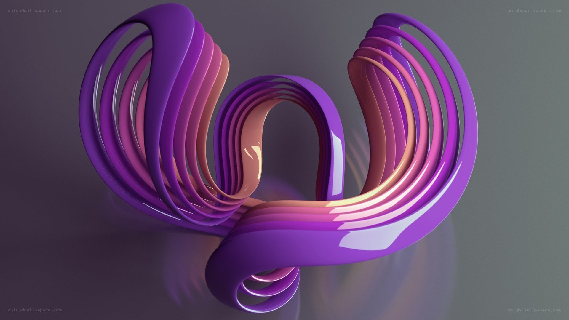 Abstract purple spiral sculpture
