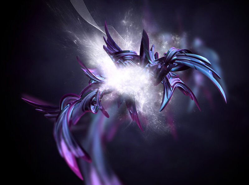 Abstract Purple Structure — Dramatic