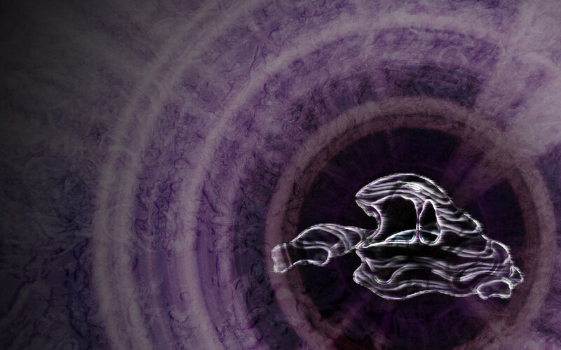 abstract purple swirl with glowing form