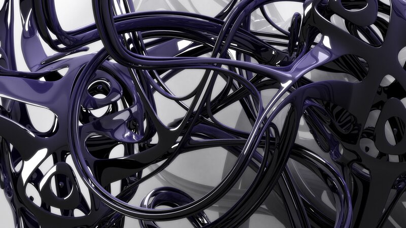 Abstract Purple Swirls — Complex, 3d Render