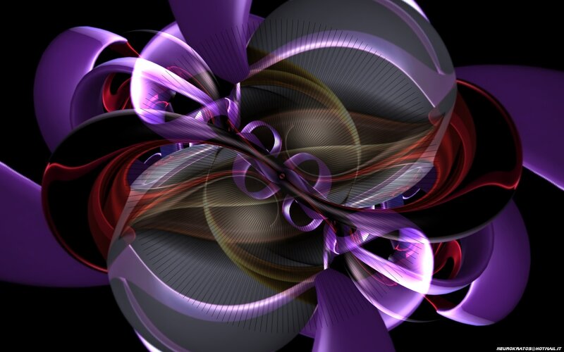 Abstract Purple Swirls — Dynamic, Digital Art, Red