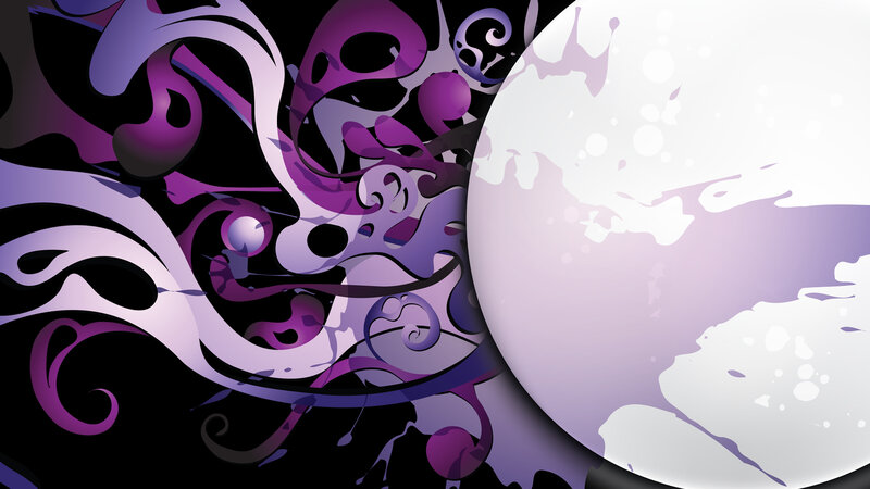 Abstract Purple Swirls — Dynamic, Digital Art, Sphere