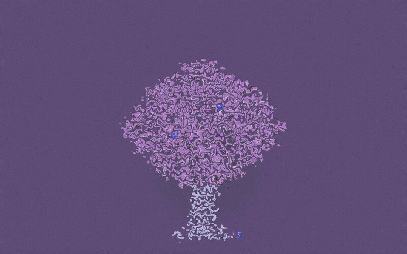 abstract purple tree art