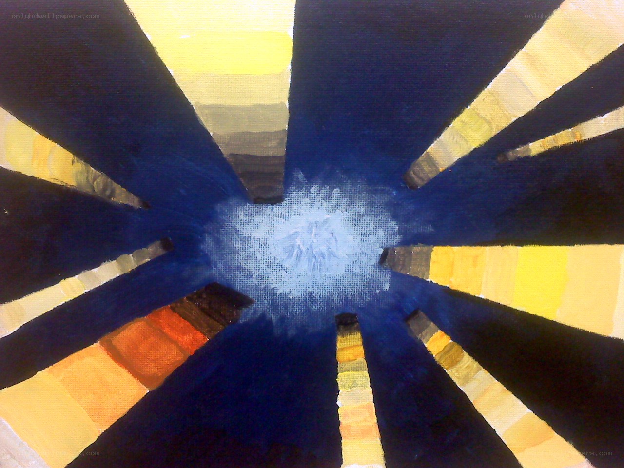 Abstract radial painting