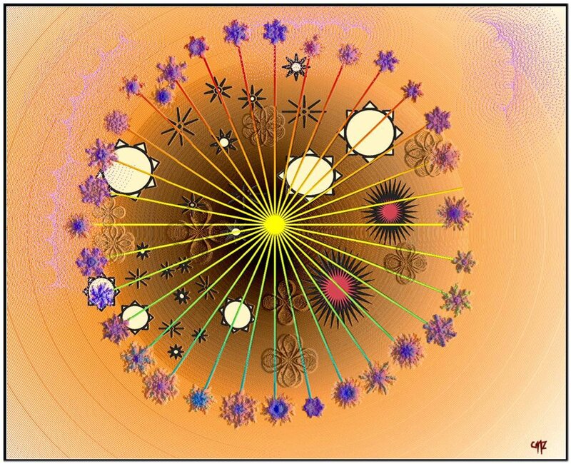 Abstract Radial Pattern — Orange