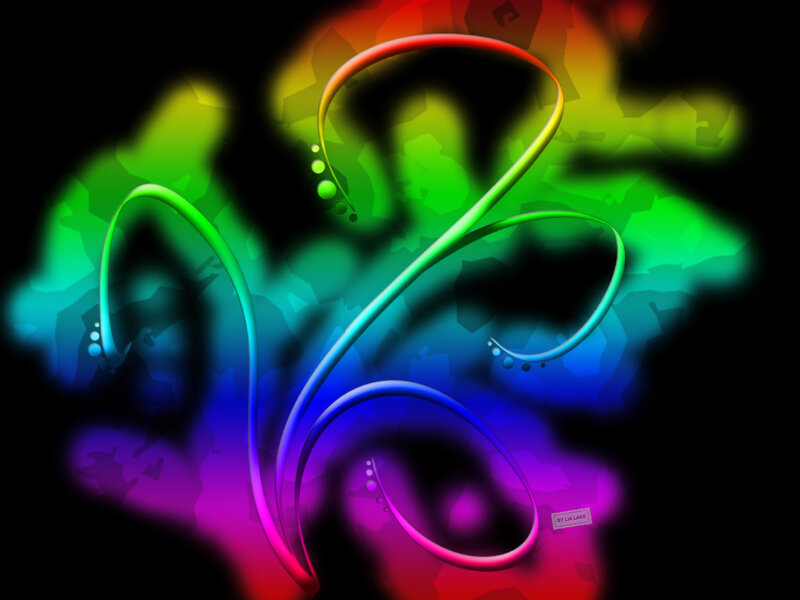 Abstract rainbow swirl design