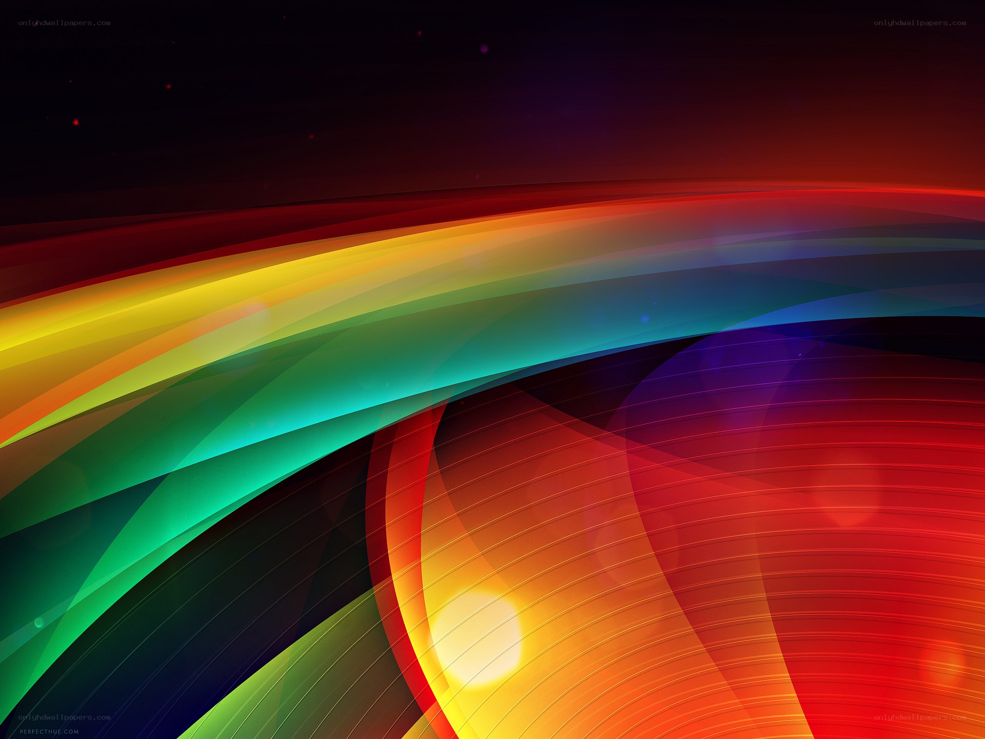 Abstract rainbow wave design